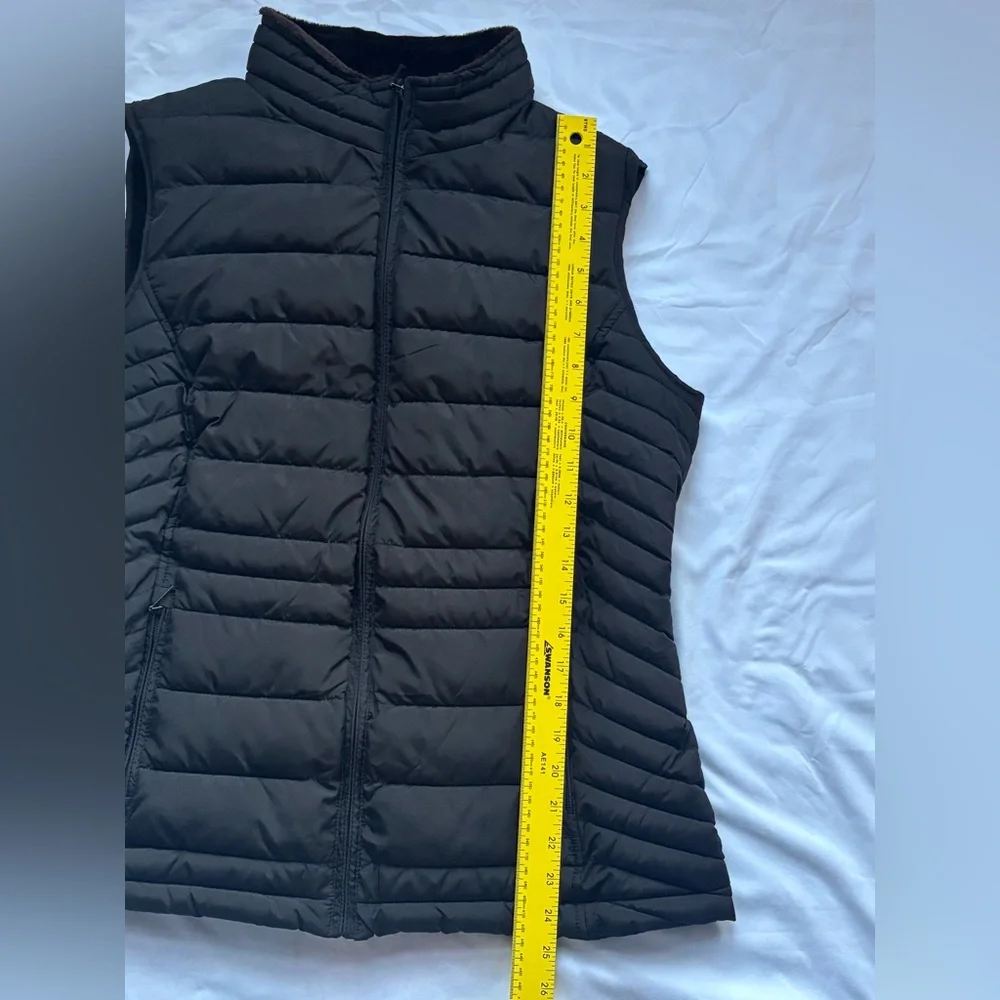 Weatherproof Women’s Size Large L Velour Lined Black Puffer Vest - Picture 8 of 8